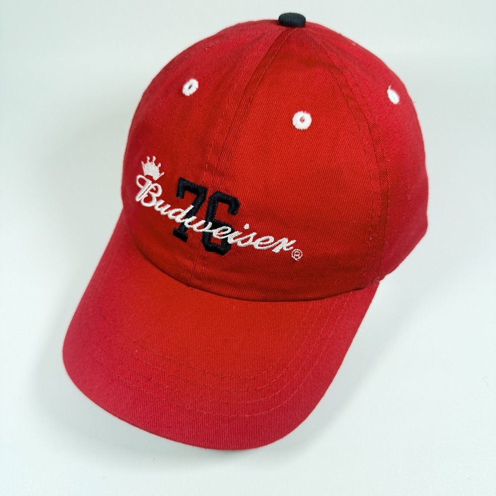 Vintage Budweiser 76 Hat Beer Anheuser-Busch 2008 Red Script‎ Strapback Cap